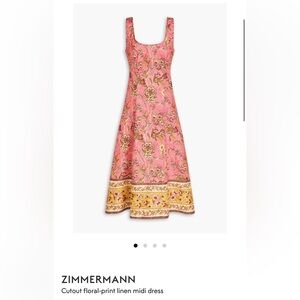 Zimmermann Pink and Gold Floral Junie Dress